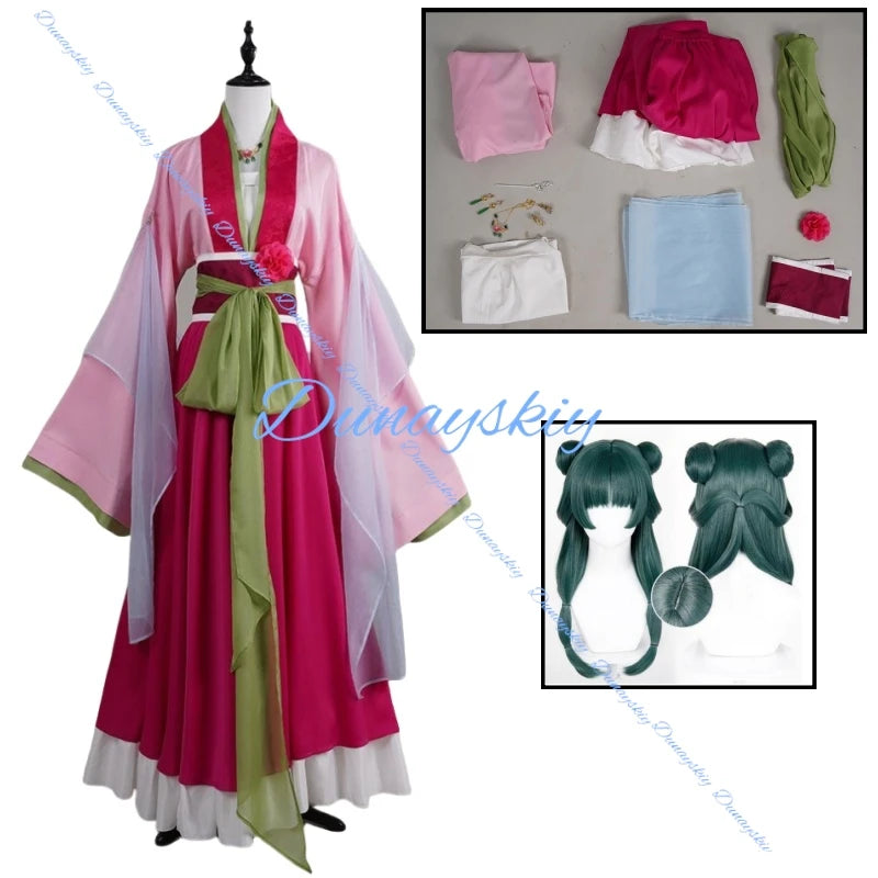 Maomao Halloween Little Zombie Cosplay Anime The Apothecary Diaries Cosplay Costume Qipao Uniforms Clothes Sets Wig Cosplay