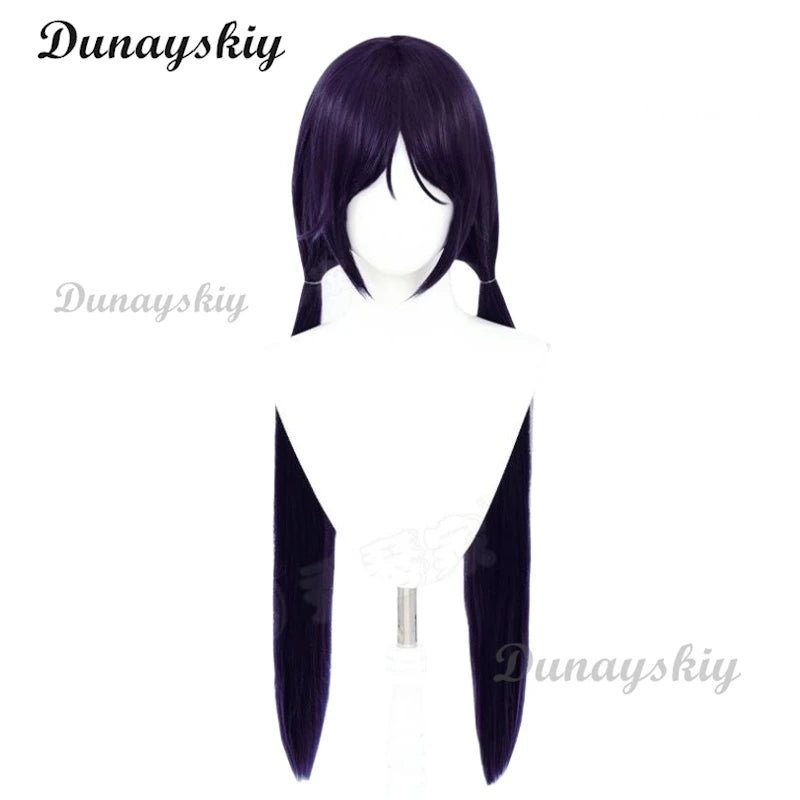 Anime Horror Game MiSide Cosplay Mita Мита Long Wig With Styled Double Ponytail Heat Resistant Synthetic Women Cos Customized