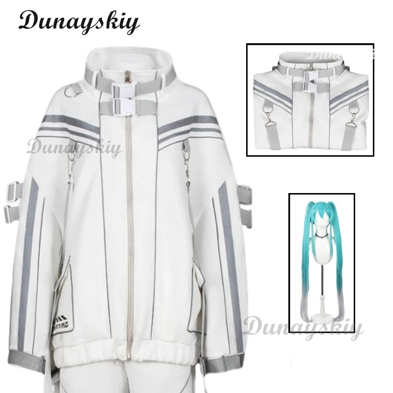 Anime Miikkuu Cosplay Original Punk Patchwork Oversized Coat Casual Wide-Leg Pan Otaku Women Outfits Japanese Jirai Kei Suit