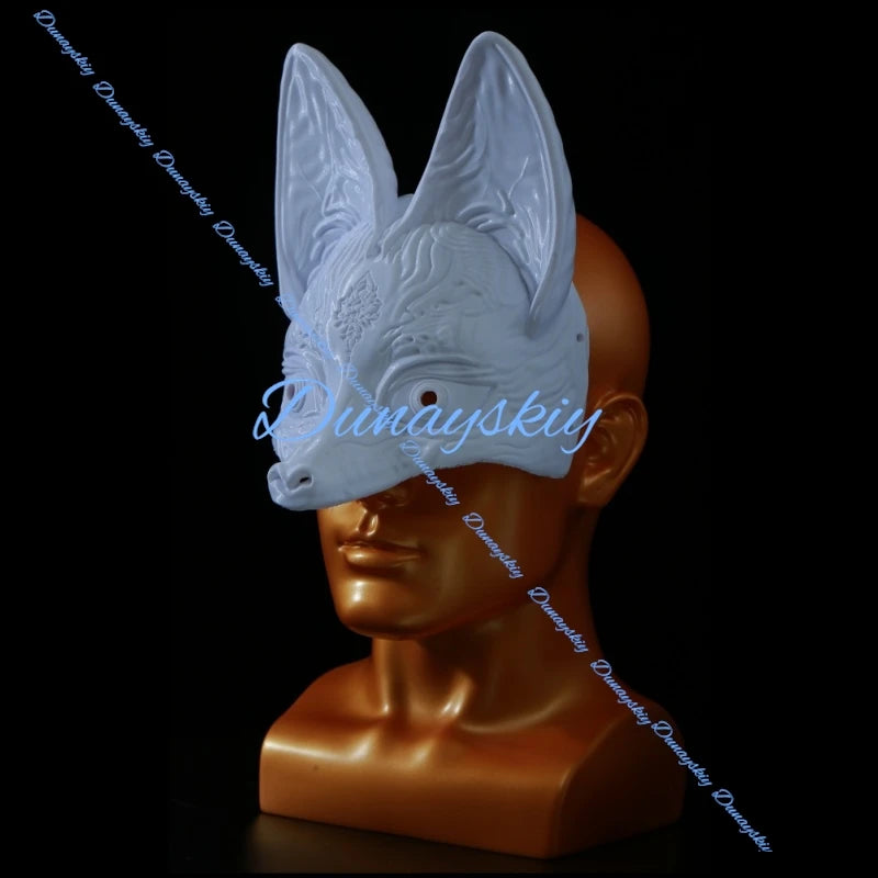 Game SILENT Shimizu Hinako Cosplay Mask Adult Half Face 3D Printing HILL Fox Mask Halloween Masquerade Party Prop