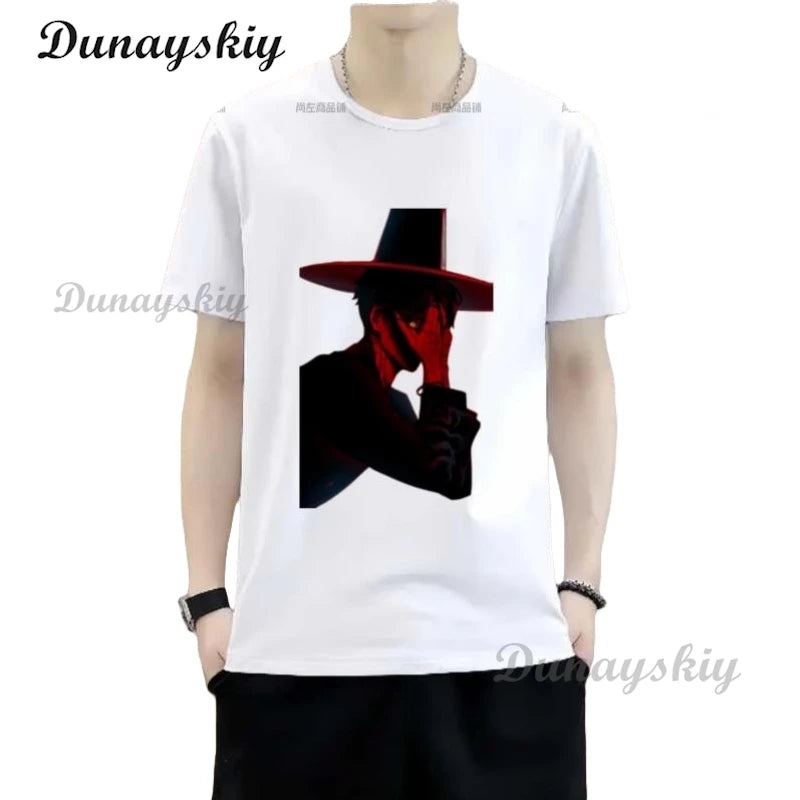 Vintage Washed T-Shirt Cosplay K Pop Demon Hunters Team Anime Simple T Shirts Popular Tshirt for Male Beach Aesthetic Print Top