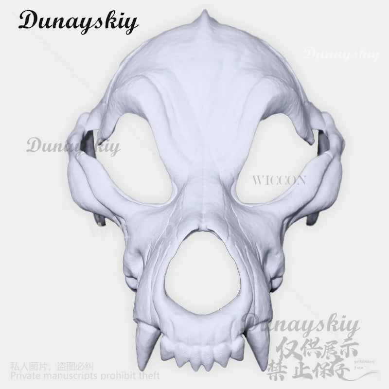 Animal Furry Cosplay Dog Skull Kigurumi Props Polylactic Acid Mask 3D Print Head Fursuit Halloween Christmas Party Customized