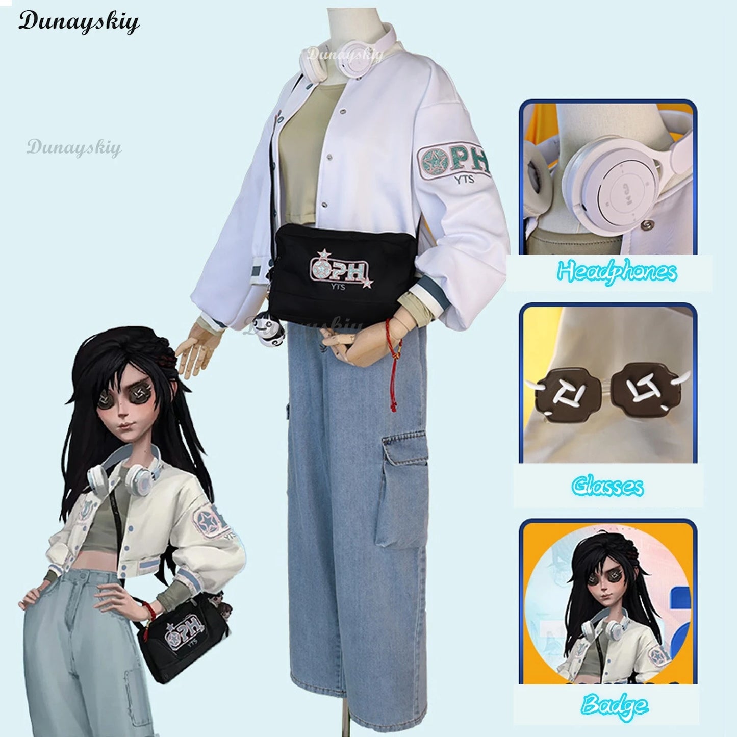 Game Identity V Antiquarian Qi Shiyi Cosplay Costume Wig Cute Party Suit Coat Shirt Pants Halloween Carnival Customized