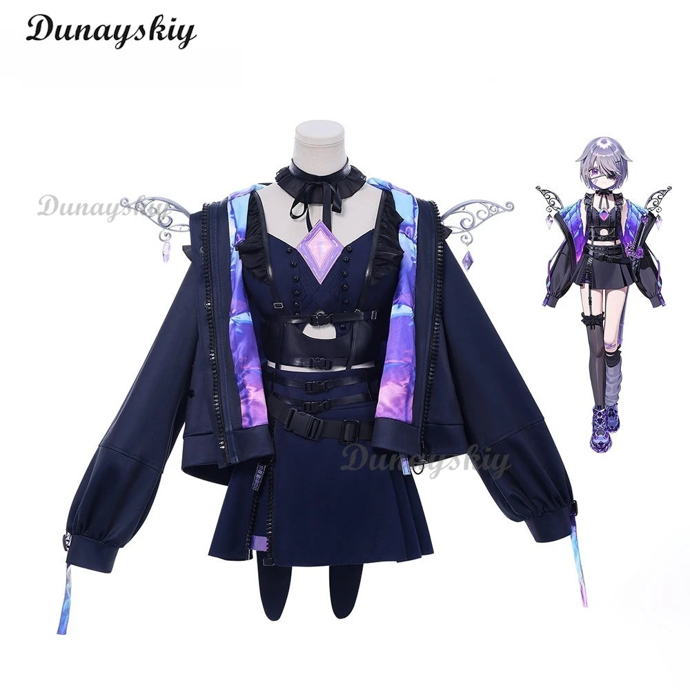 Hololive EN Vtuber Koseki Bijou Cosplay Coat Chunibyo Dark Hunter New Outfit Costume Wig Dress Halloween Xmas Customized