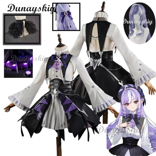 Vivian Cosplay Zenless Zone Zero Costume Wig Black Purple Dress Headwear Full Set For Women Girls Mockingbird Halloween Carnival