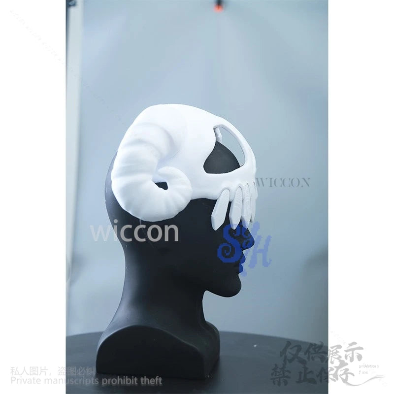 Anime Neliel Cosplay Face Mask 3D Polylactic Acid Sheep Horn Skull Half Knight Mask Halloween Christmas Party Cos Customized