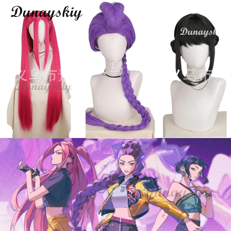 Anime Kpop Demon Zoey Hunters Rumi Mira Cosplay Superstar Cosplay Wig Huntrix Girl Group Wig Baby Women Hallowen Party Roleplay