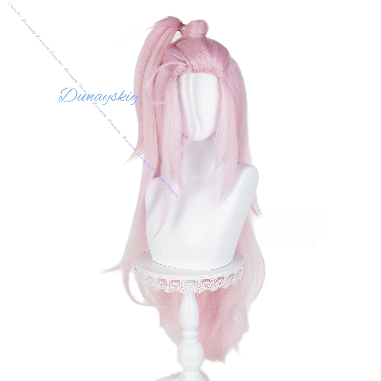 Aino Cosplay Genshin Impact Wig Long Pink Hair Clink-Clank Krumkake Craftshop Heat Resistant Fiber Hair Halloween for Women Girl