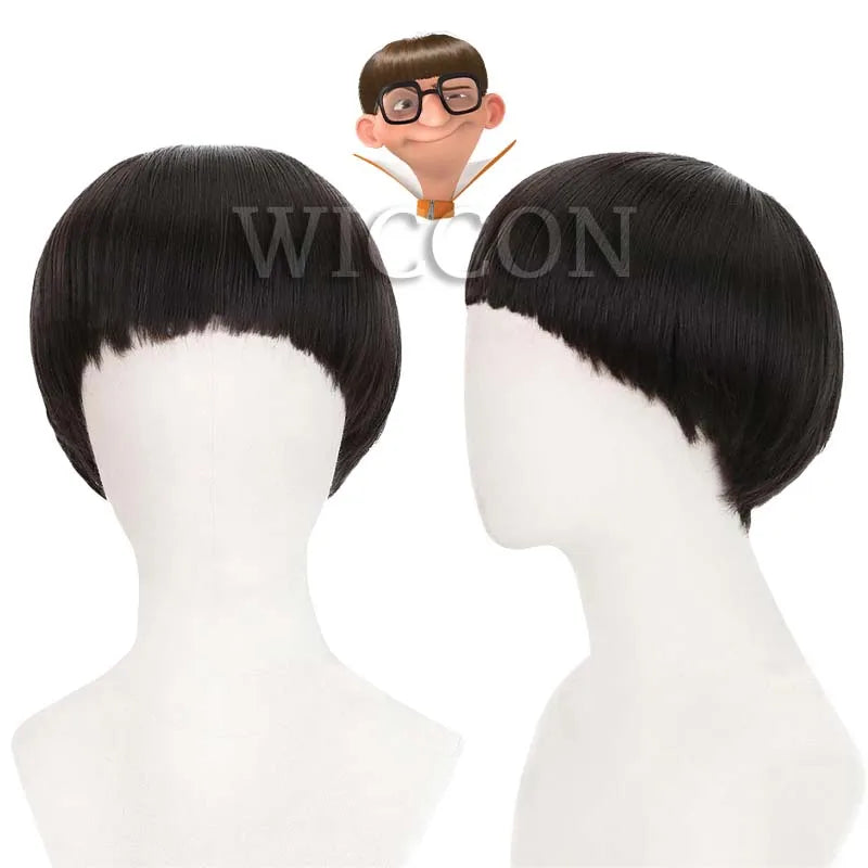 Movie Vector Cosplay Costume Orange Jakect Pant Outfits Set Mushroom-shaped  Wig Glasses Halloween Fancy Suit Party Suit