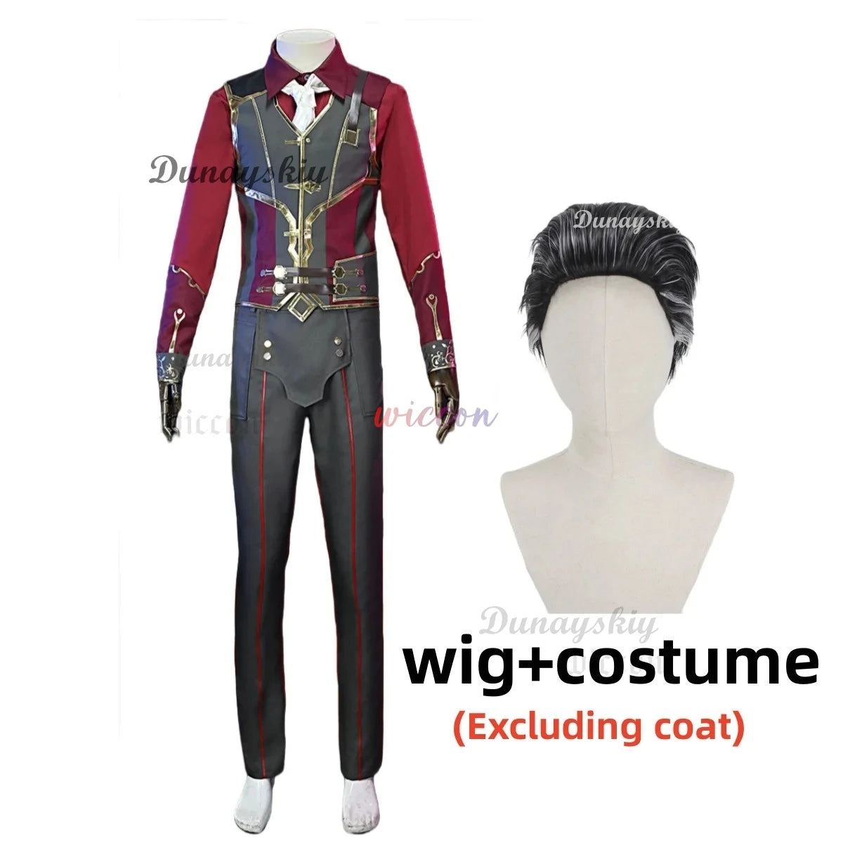 Game LOL Arcane Silco Cosplay Costume Anime Military Uniform Trench Coat Boot Wig Adult Man Halloween Christmas Party Suit