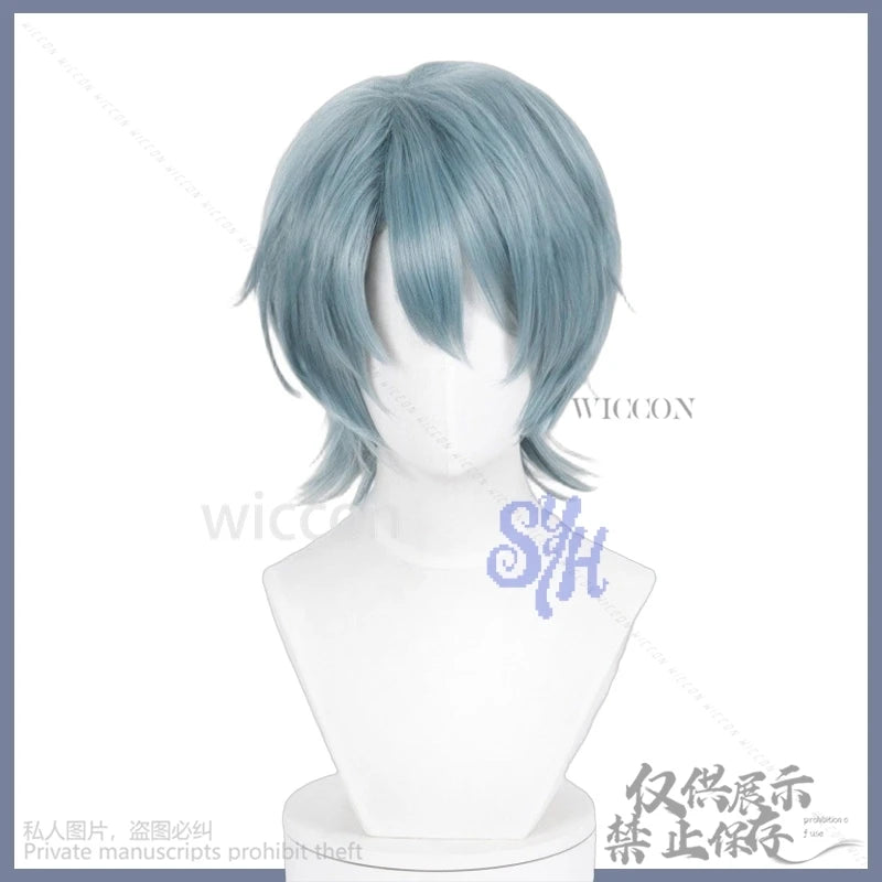 Saja Boy Mystery Cosplay Wigs Anime Movie Demon Purple-gray Synthetic Short Straight Hair Curling Hair Accessories Halloween Cos