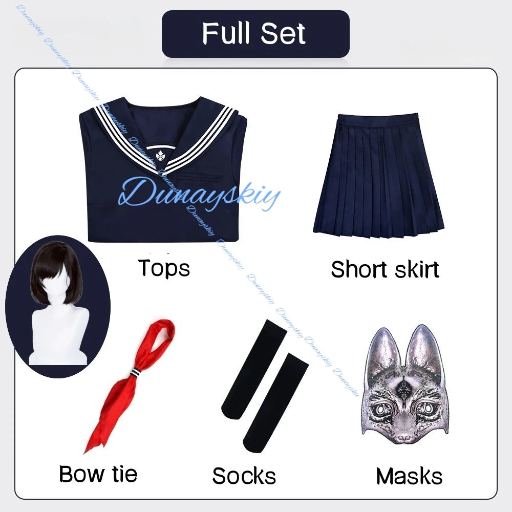 Game Silent Shimizu Hinako Sailor School Uniform Cosplay Costumes Wig Mask Hill f Halloween Party Outfits
