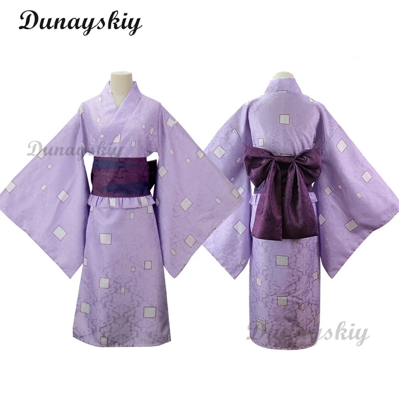 Anime Daki Ume Entertainment District Arc Yuukaku-Hen Cosplay Costume Wig Childhood Kimono Halloween Carnival Suit