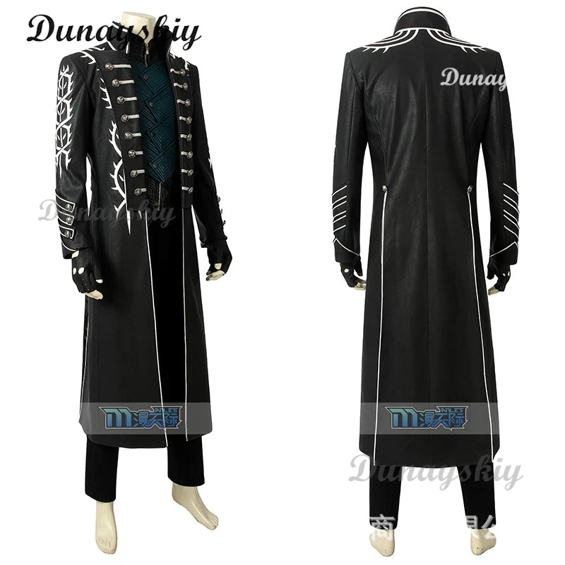 Devil Cosplay May Cry 5 Adult Woman Disguise Vergil Black Long Coat Women's Costumes Halloween Costume Figures Men's Custumes