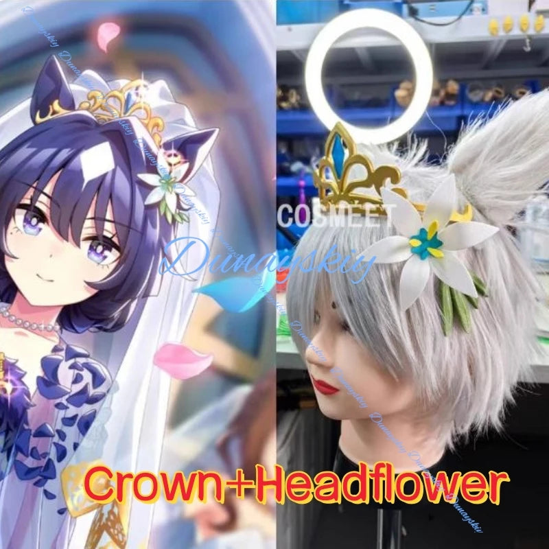 Game Umamusume Pretty Derby Verxina Cosplay Wig Ear Tail Event SSR Speed Virushiina Long Hair For Hallowmas Party Adult Women