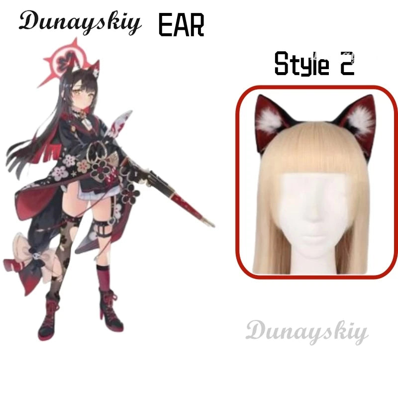 Anime Game Blue Archive Kosaka Wakamo Cosplay Costume Wig Japanese Kimono Lolita Dress Mask Woman Sexy Lovely Halloween Suit