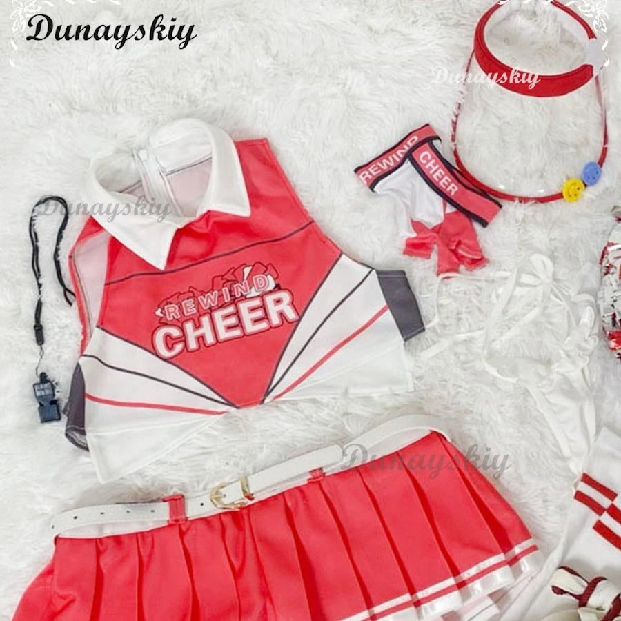 Game Goddess of Victory: Nikke Clay Cosplay Clay Bay Cos Costume Wig Cheerleader Uniform For Hallowmas Carnival Adult Outfit
