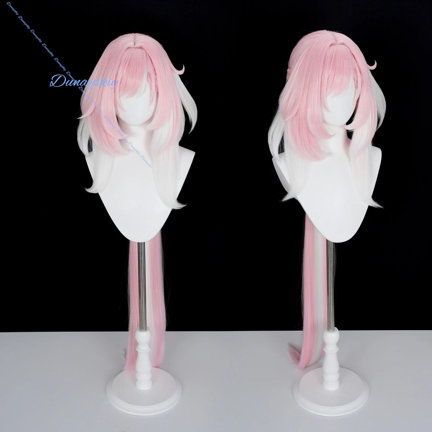 Elysia Wig Cosplay Wig Honkai: Star Rail Anime Game Elysia Role Play Wig Pink White Long Hair Women Hair For Party Halloween