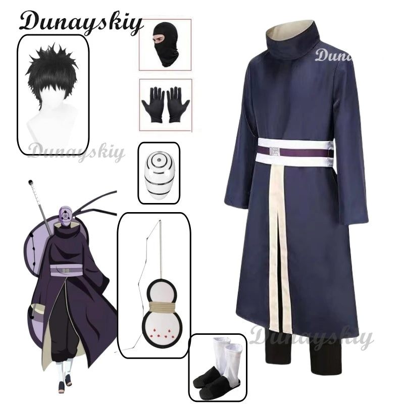 Anime  Obito Cosplay Costume Wig Mask Shoes Carnival Halloween Party Costumes Outfit For Adult Full Face Resin Party Mask