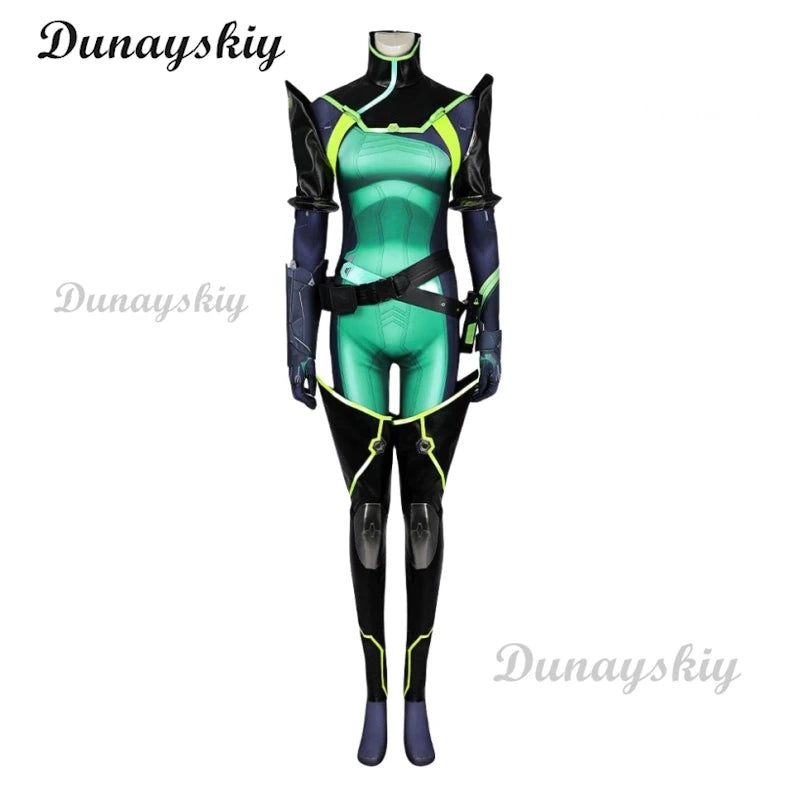 Viper Venomous Snake Cosplay Costume Game VALORANT 3D Mask Printed Shoes Tight Fitting Clothing Anime Halloween Party Customized