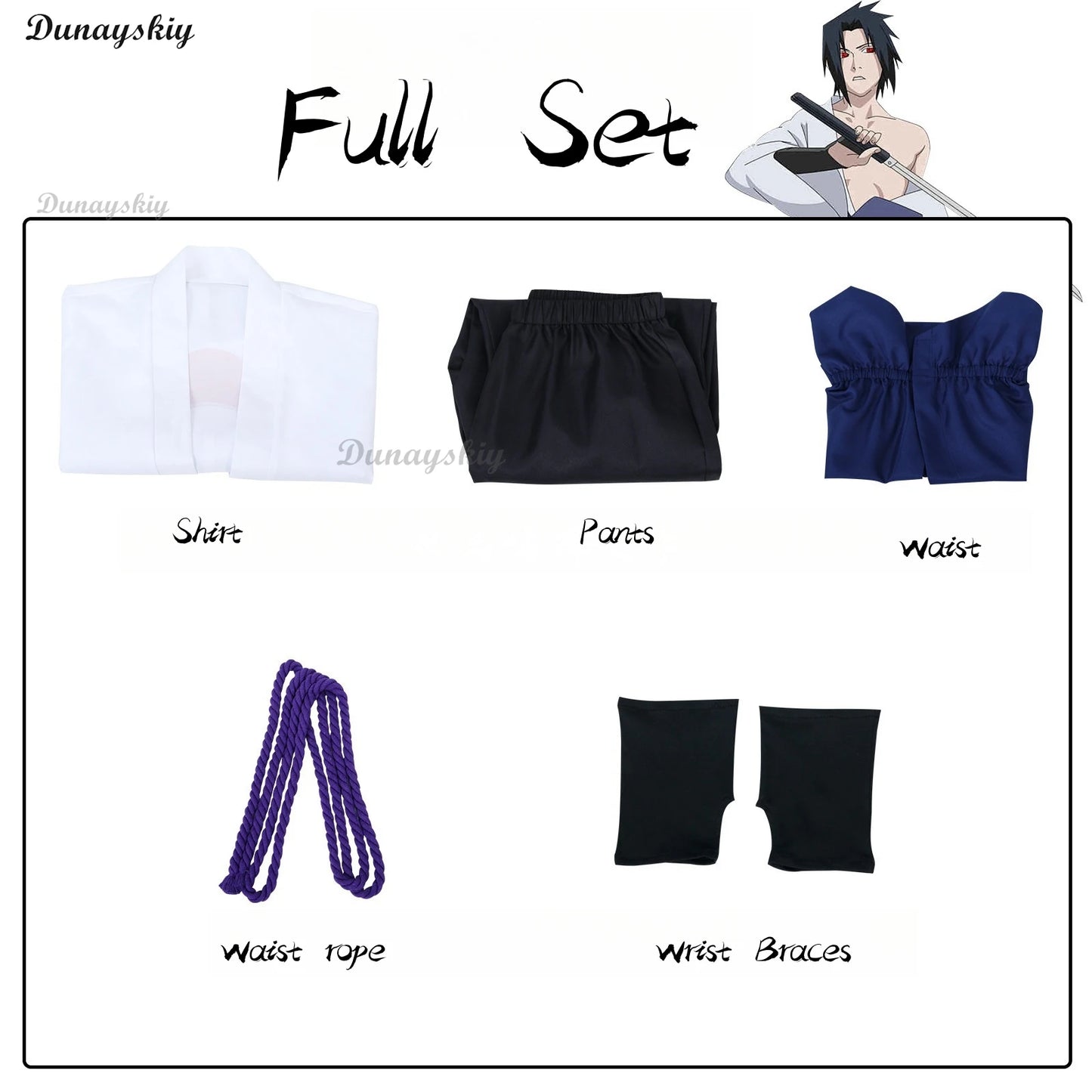 Anime Uchiha Sasuke Cosplay Outfit Halloween Costume Wig Party Role Play Uniform Comic Clothes Outfit Customized
