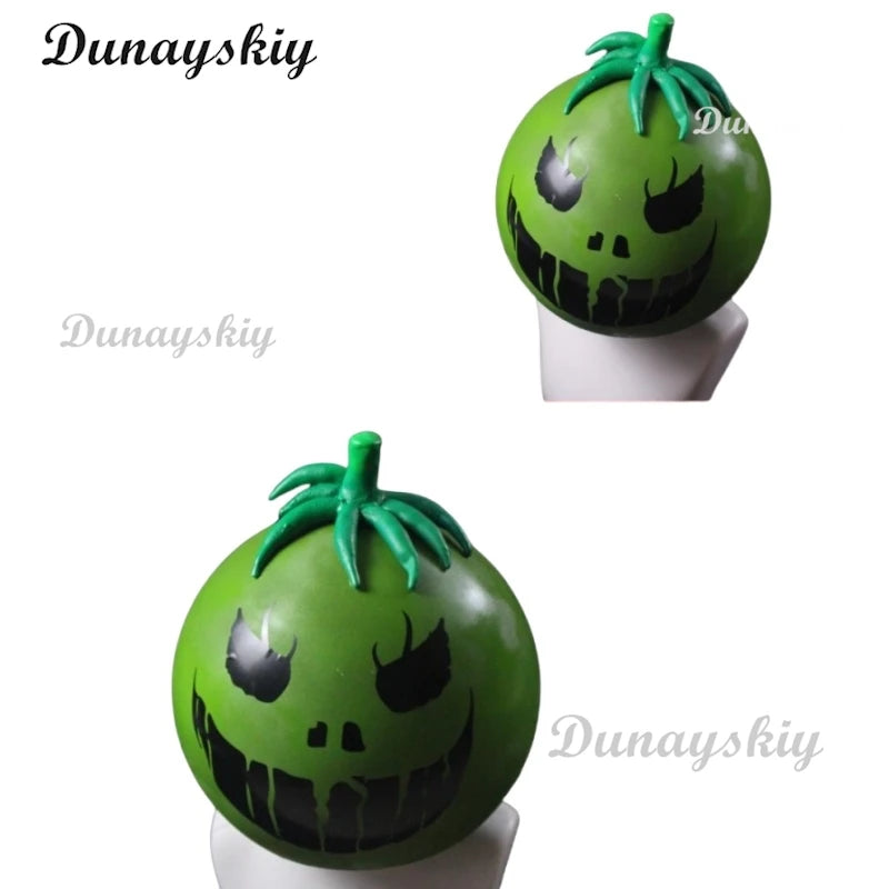 The Hundred Game Line Cosplay Oosuzuki Kurara Headset Mask Green For Halloween Party Straight Wigs For Women Customized