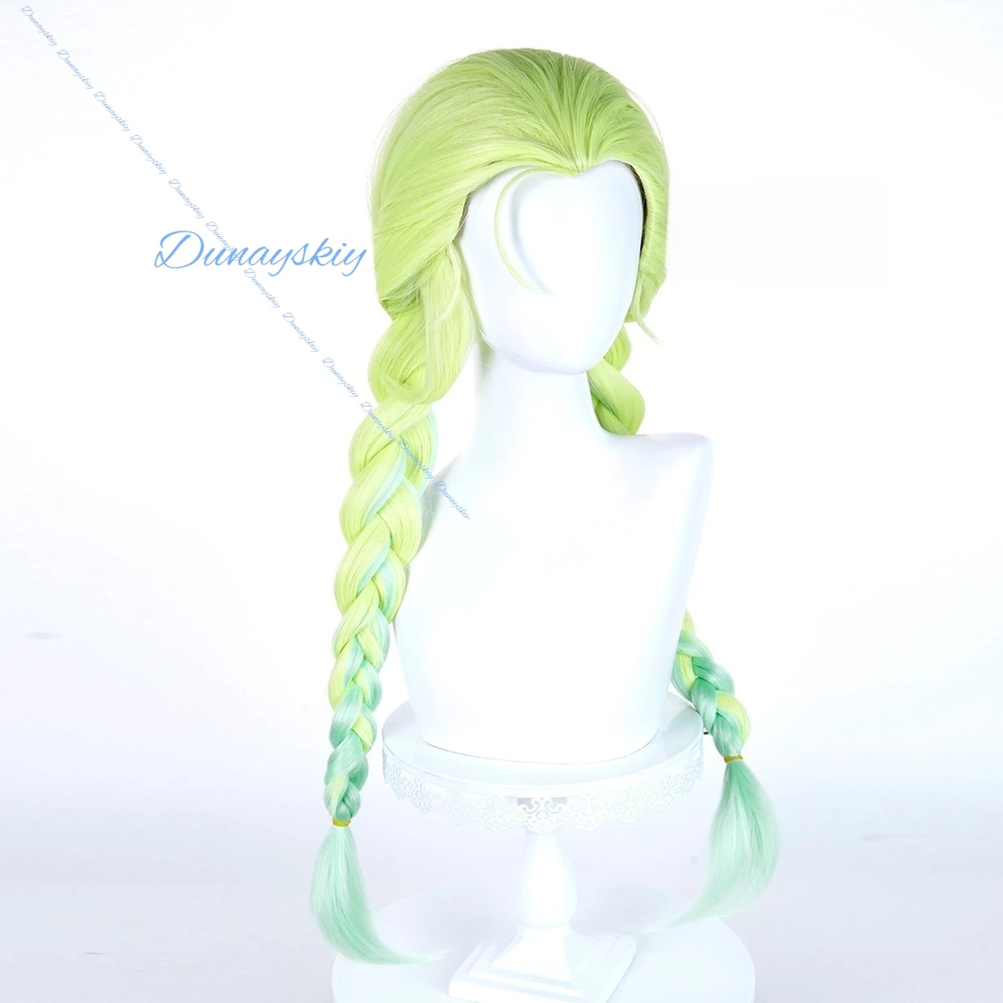 Anim New Panty Stocking Gunsmith Bitchhh Cosplay Wig Garterbelt Green Double Braids Hair Halloween Party Women Girls Carnival