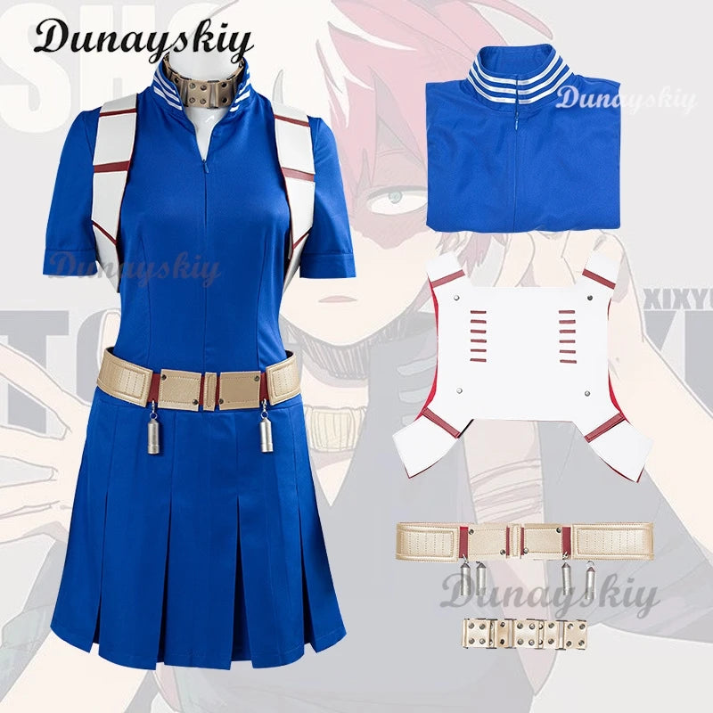 Todoroki Shoto Anime Cosplay Costume Jumpsuits Straps Prop Belt Wig Halloween Party Play Clothing for Woman Man