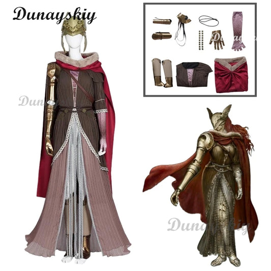 Game Elden Cos Ring Woman Malenia Cosplay Costume Malenia Dress Cloak Outfit Full Set Individual Items Womem Halloween Roleplay