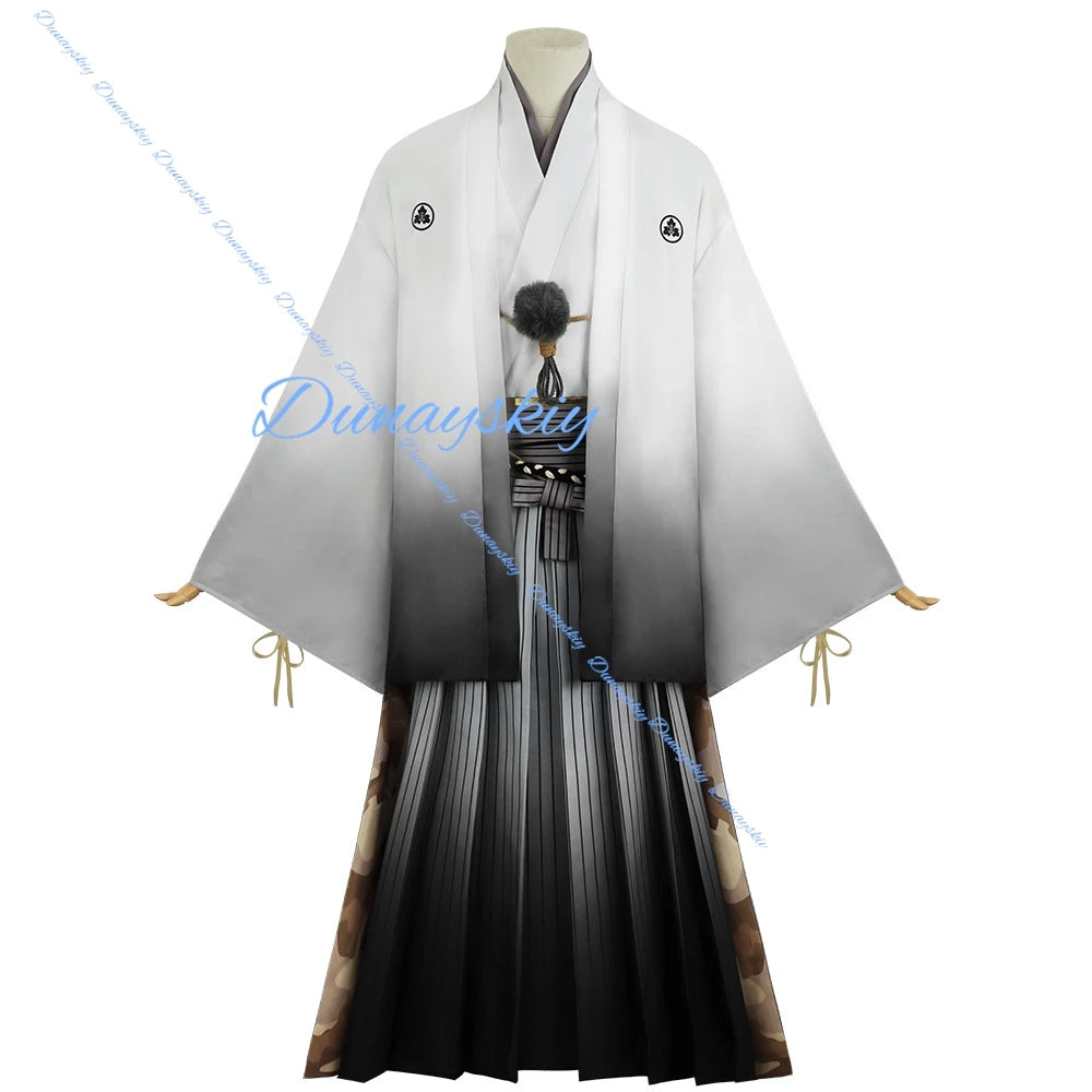 Fox Mask Hinako Shimizu Cosplay Costume Silent Game White Suit Wig Mask Earrings Halloween RolePlay Party