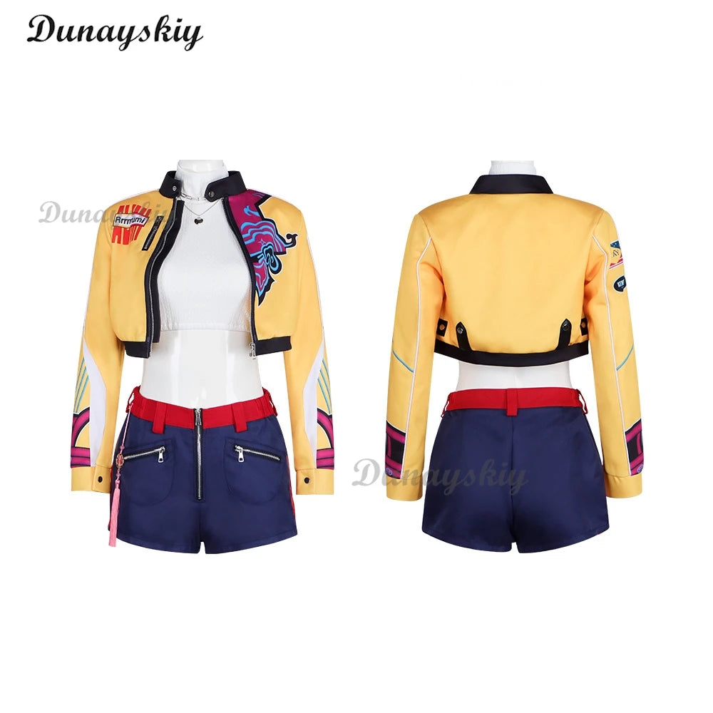 2025 Movie Devil Hunters Cosplay KPOP Girl Group Mira Zoey Rumi Cosplay Colorful Uniform Halloween Party Sexy Outfit for Woman