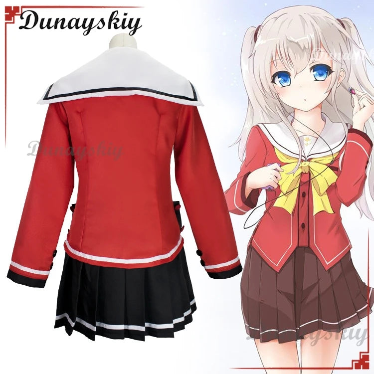 Anime Charlotte Tomori Nao Cosplay Costume Women JK Uniform Outfit Charlotte Tomori Nao Cos Wig Halloween Costumes Party Suit