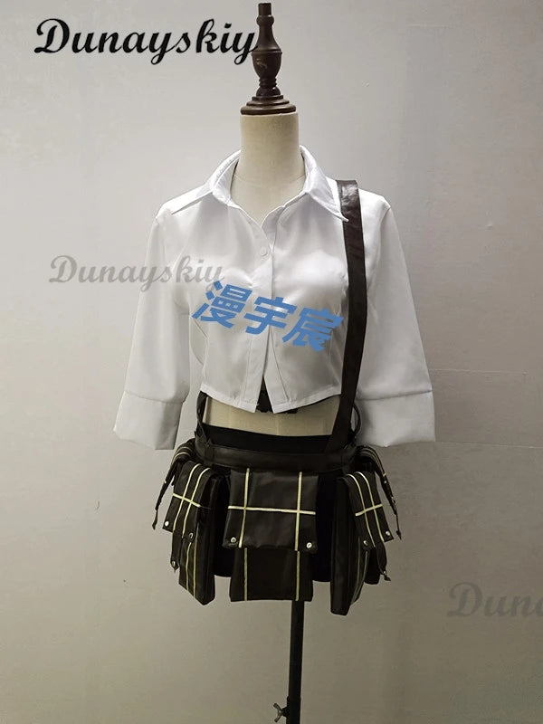 Game Devil Hunter May Cry Lady Cosplay Shirt Costume Wig Skirt Mary Ann Halloween Party Anime Event Roleplaym Suit