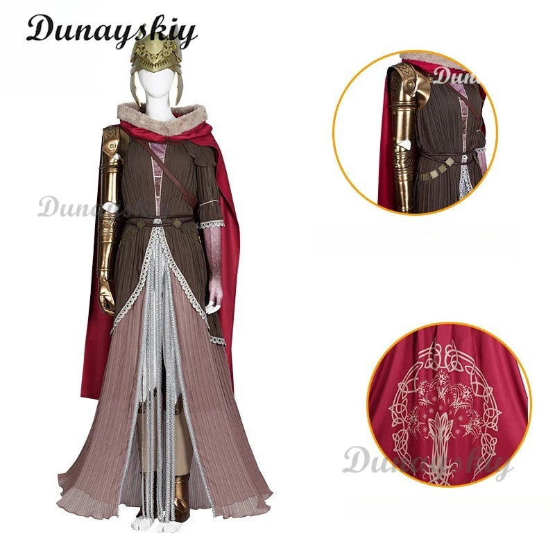 Game Elden Cos Ring Woman Malenia Cosplay Costume Malenia Dress Cloak Outfit Full Set Individual Items Womem Halloween Roleplay
