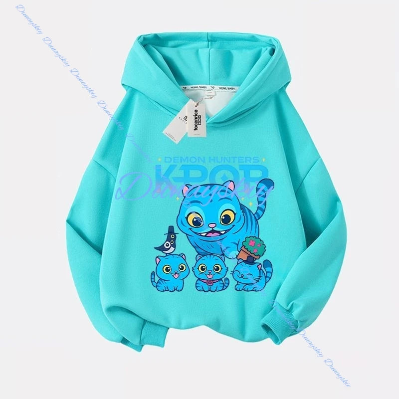 New Huntrix Movie Zip Up Sweatshirts Kpop Demon Hoodie Children Clothes Kid Girl Boy Sweatshirt Zipper Hoody Baby Casual Top
