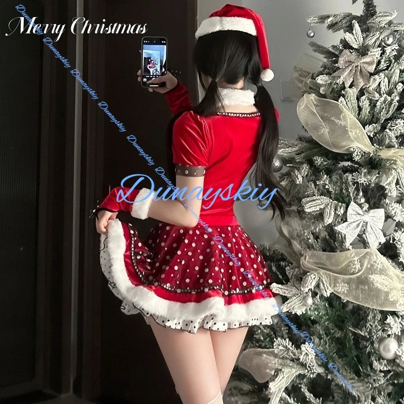 Rabbit Girl Cosplay Costume Christmas Uniform Set Santa Claus Outfit Modern Dance Women's Special Use Clothing
