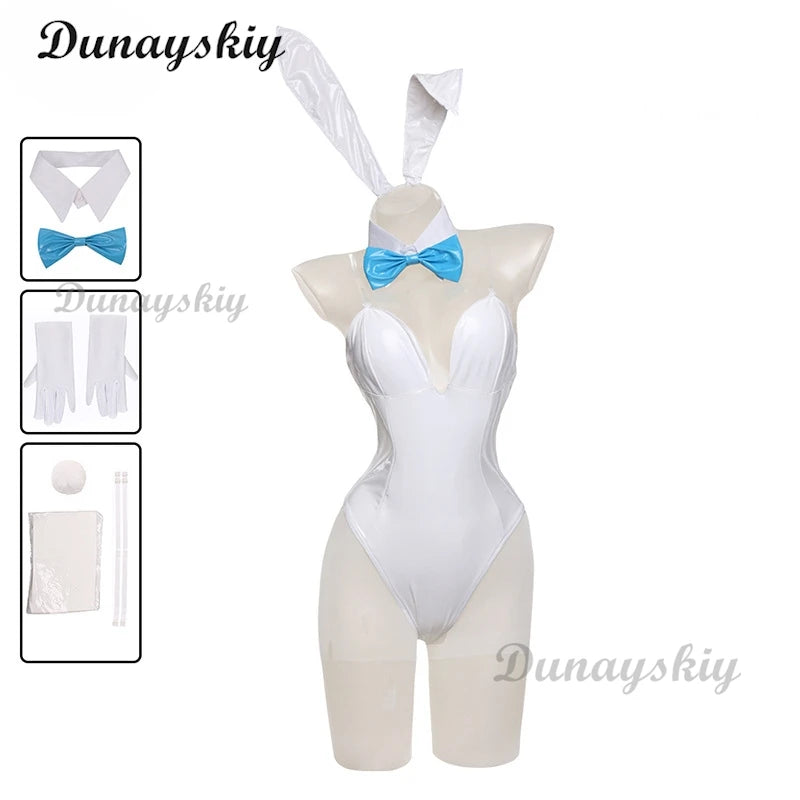 Game Blue Archive Sexy Jumpsuit Cosplay Leather Bodysuit Suit Blue Red Toki Bunny Girl Halloween Clothes Customized