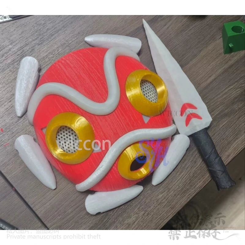 Anime Princess Cosplay Mask Earring Horror Red 3D Polylactic Acid Necklace Props Accessory Halloween Christmas Party Gifts Cos