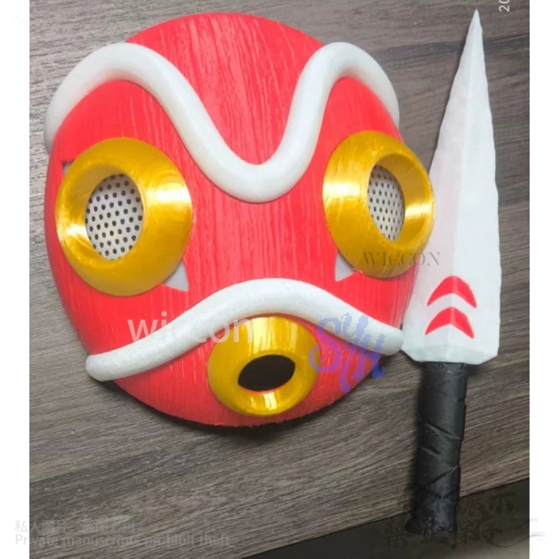 Anime Princess Cosplay Mask Earring Horror Red 3D Polylactic Acid Necklace Props Accessory Halloween Christmas Party Gifts Cos