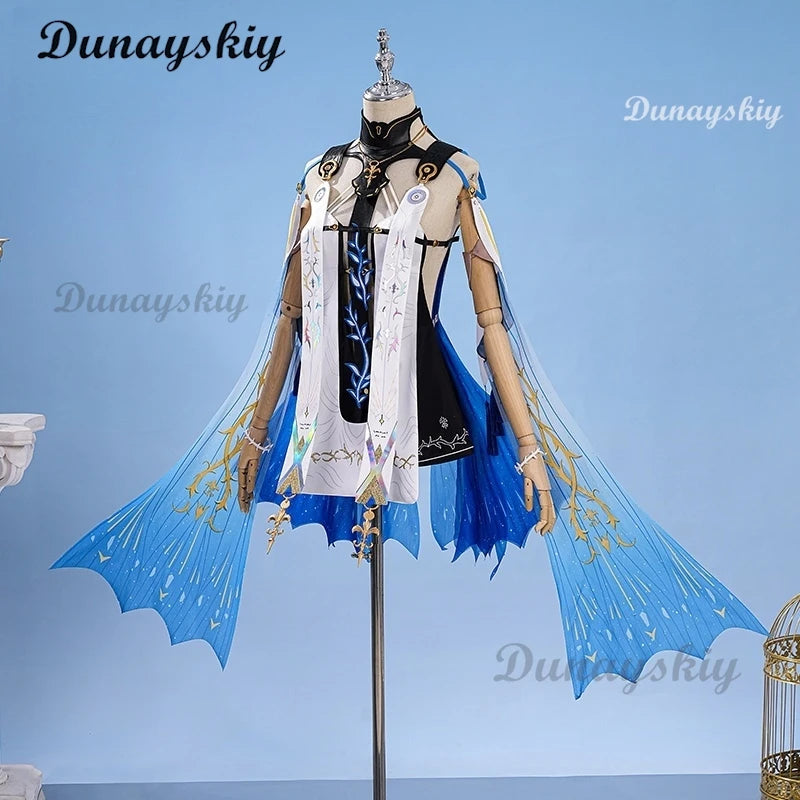 Game Wuthering Waves WuWa Cartethyia Cosplay Costume Wig Headwear Dress Carnival Halloween Party Role Play Wig Shoes Suits Prop