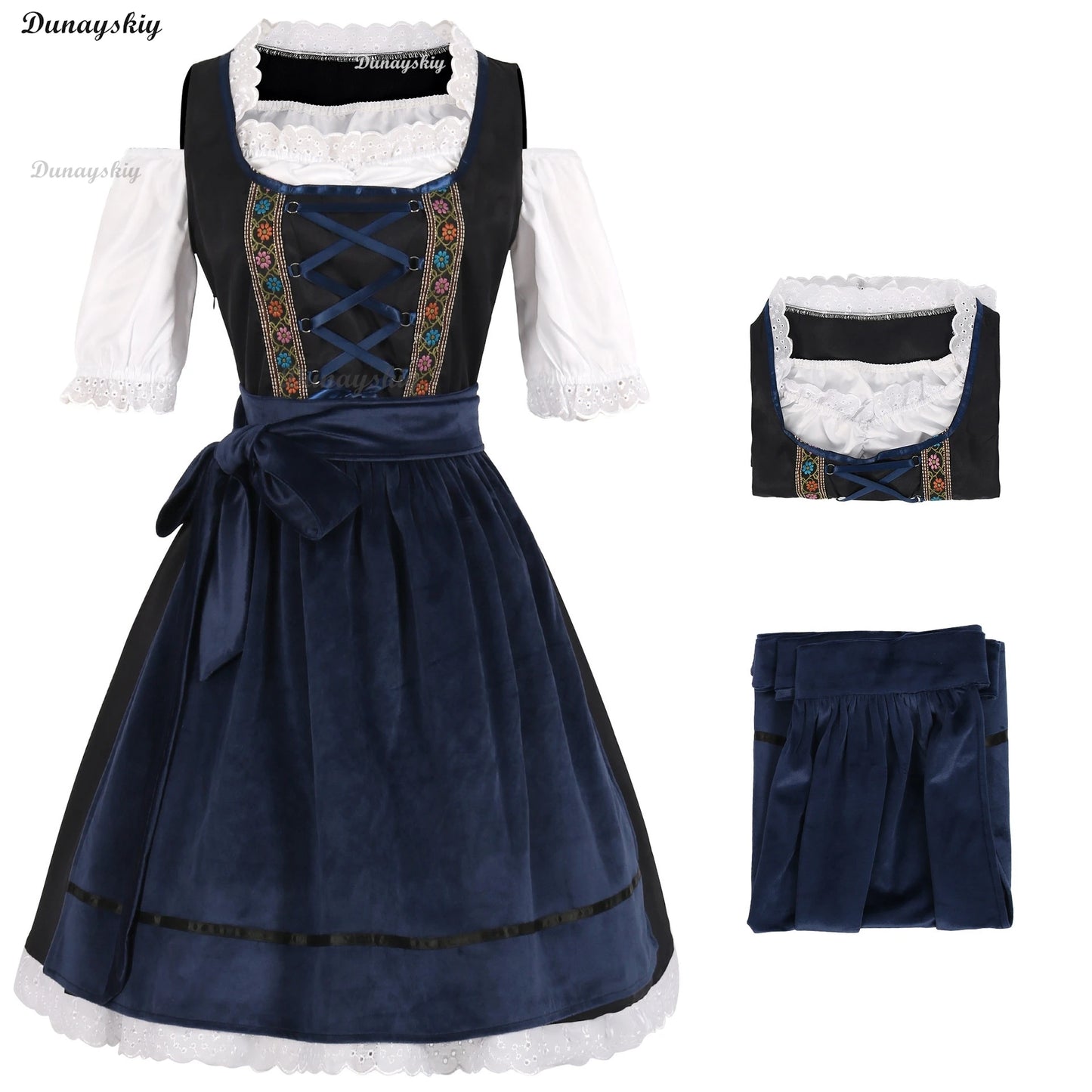 Bavaria Oktoberfest Costume Dirndl Dress Wench Maid Dress German Beer Girl Apron Outfit Maid Cosplay Halloween Party Dresses