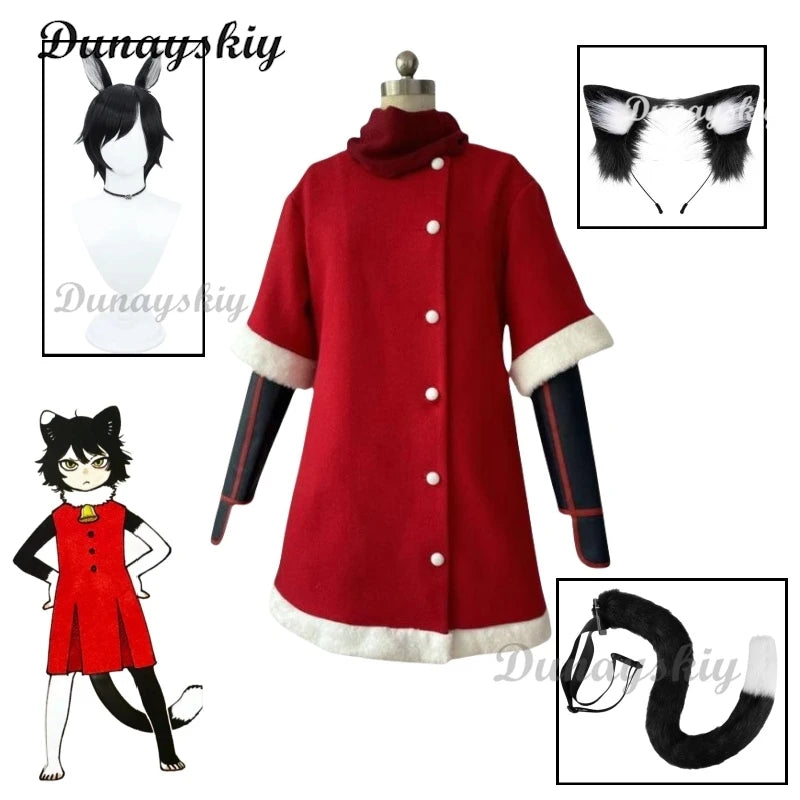 Dungeon Meshi Izutsumi Cosplay Costume Disguise for Adult Women Girls Winter Coat Wig Ears Tail Outfits Halloween Carnival Suit