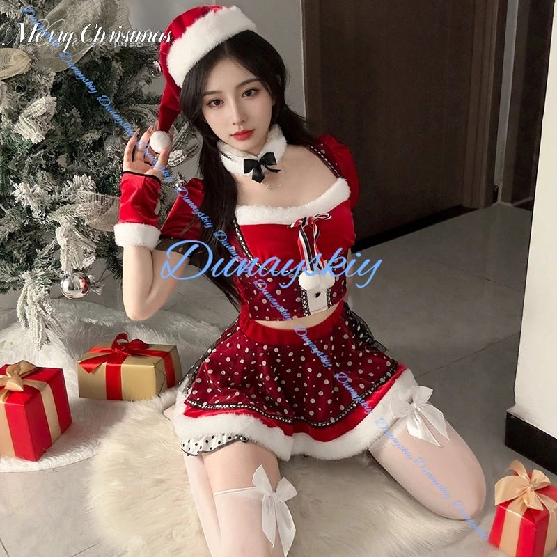Rabbit Girl Cosplay Costume Christmas Uniform Set Santa Claus Outfit Modern Dance Women's Special Use Clothing