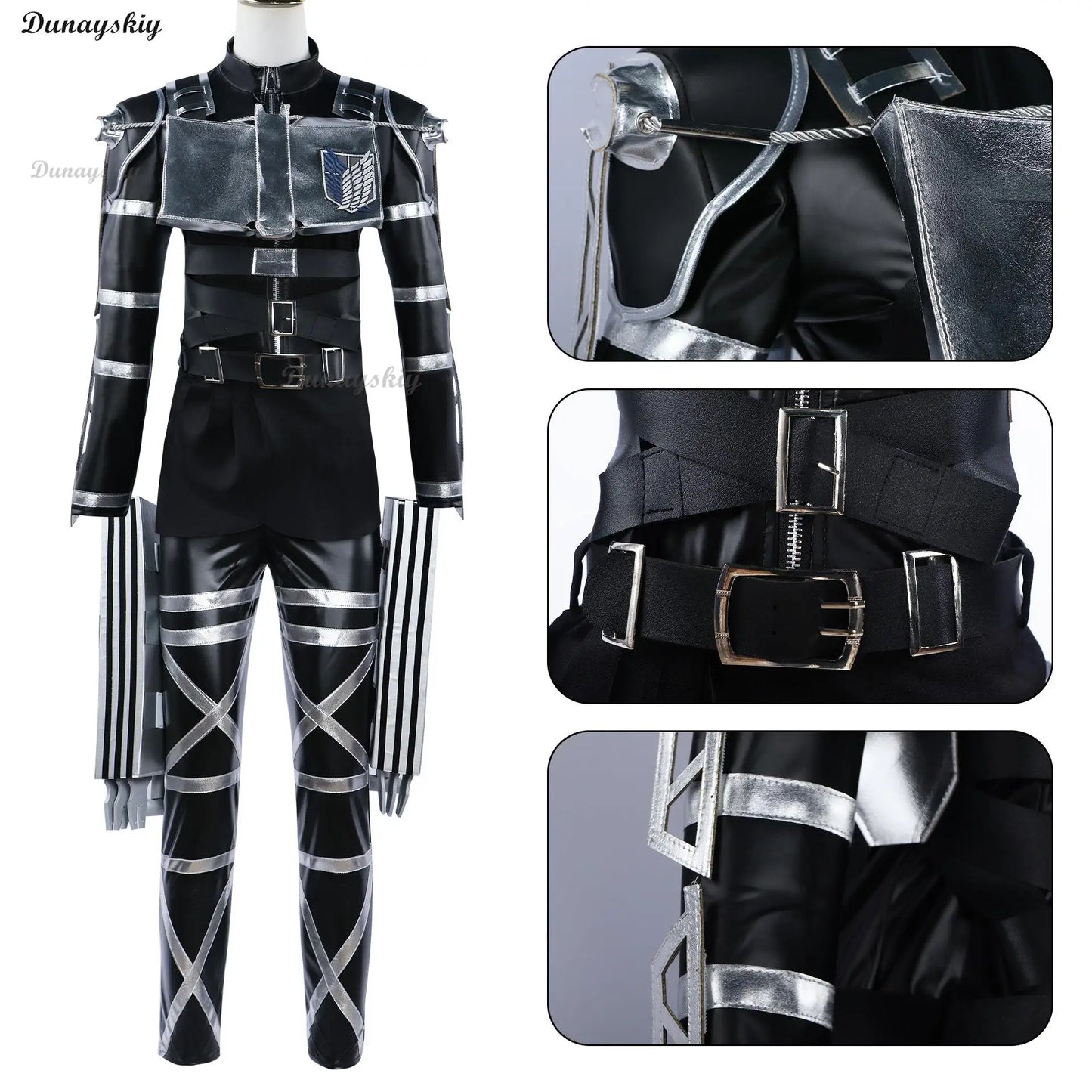 Anime AOT The Final Season 4 Team Uniform Eren Levi Cosplay Costume Harness Armor Halloween Costume