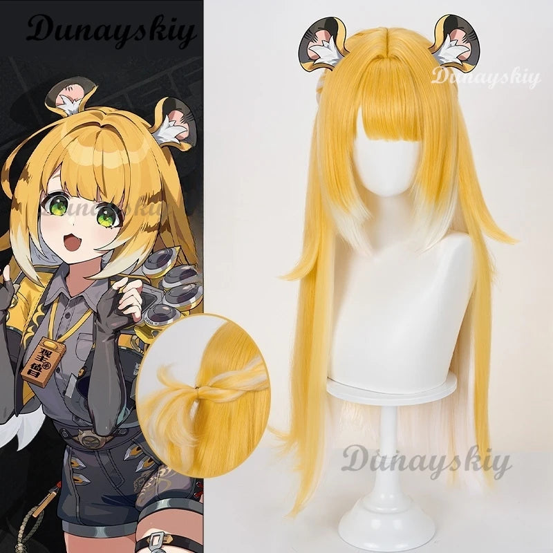 Zenless Zone Zero Ju Fufu Cosplay Wig Orange Long Hair Yunkui Summit Halloween Party for Women Girls Carnival Props Accessory