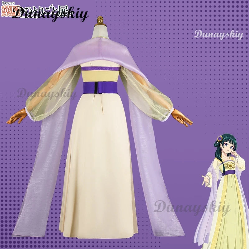 Maomao Cosplay Clothing Yellow Dress Anime S2 Apothecary Diary Costume Wig Adult Women Role Play Fancy Dress Up Party Cos