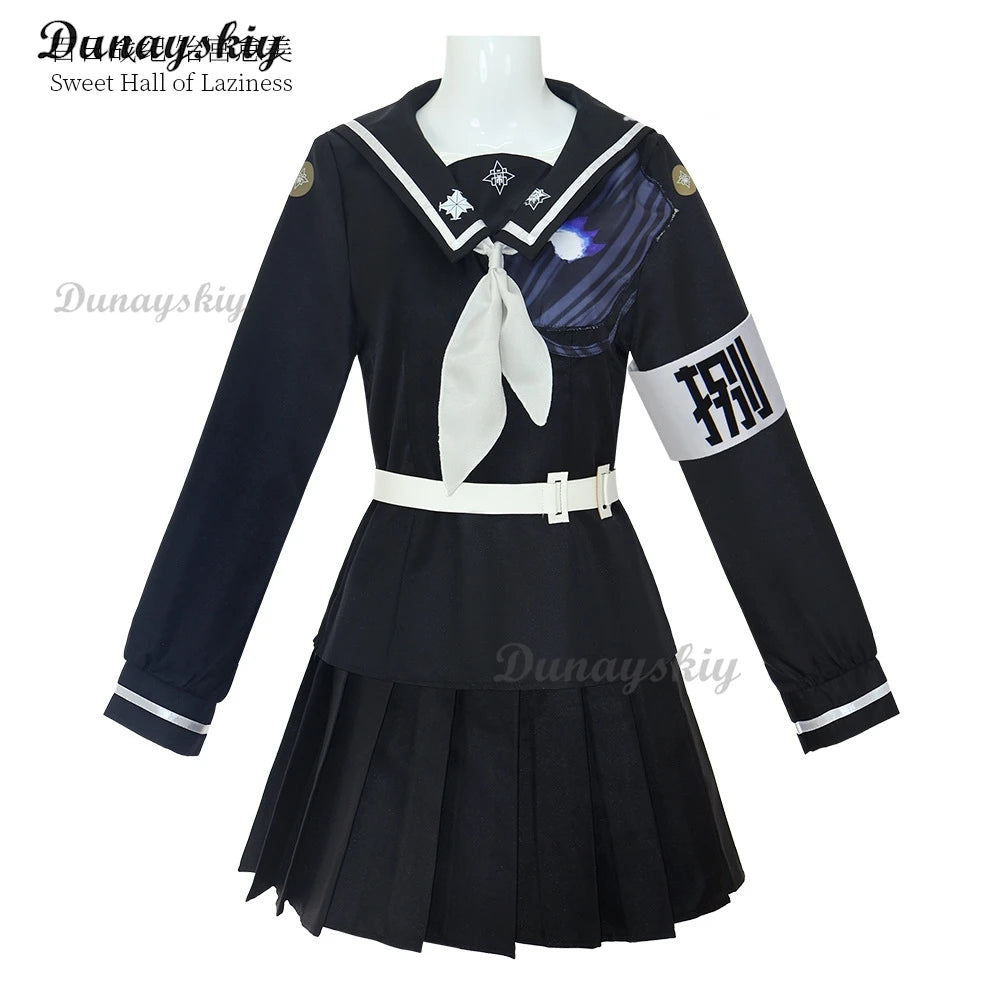Anime The Hundred Line Darumi Amemiya Sumino Takumi Cosplay Costume Wig Battle Uniform Headwear Last Defense Academy Halloween
