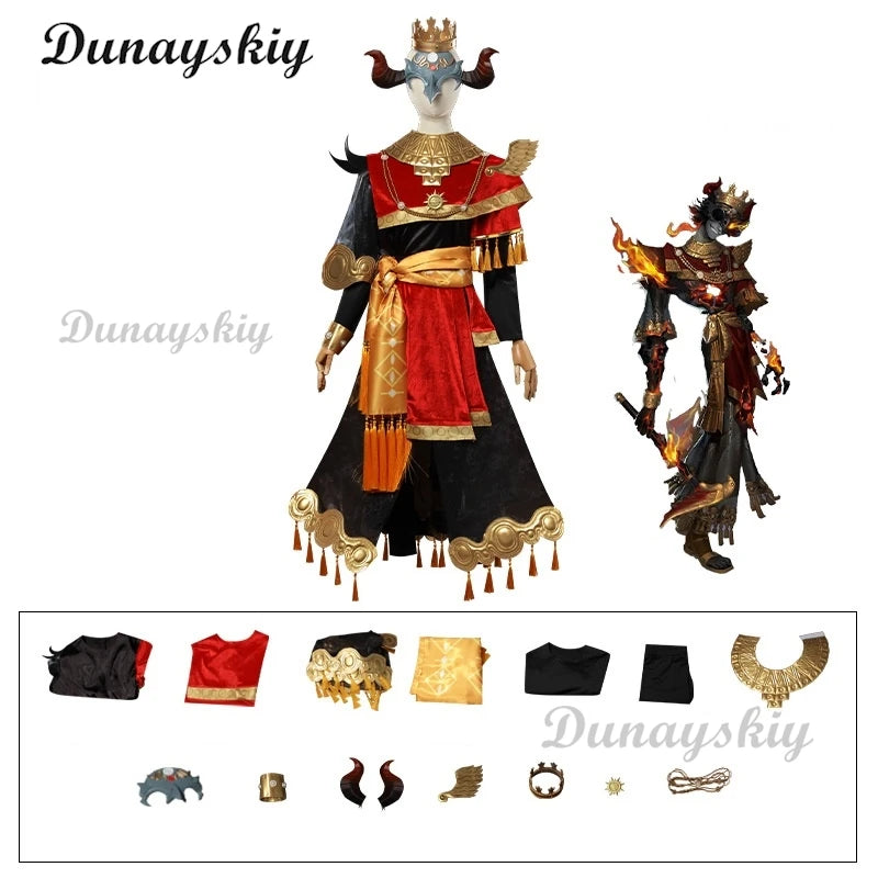 Anime Identity ⅤNorton Campbell Cosplay Costume Wig Prospector Fools Gold Cosplay Blazing Flame Party Play Outfit Outfit for Man