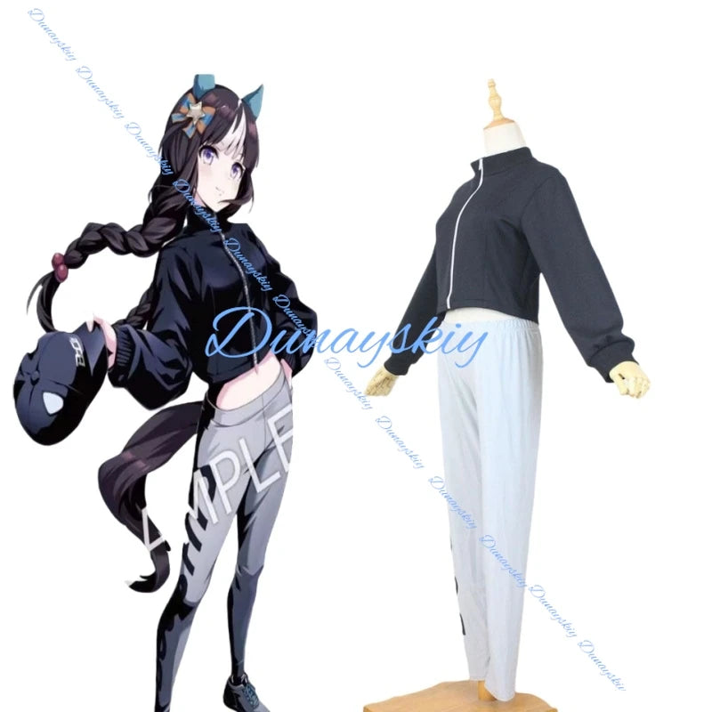 Hokko Tarumae Cosplay Costume Wig Top Pant Suit Game Pretty Derby Cosplay Dress Halloween Carnival Uniforms Party Suit