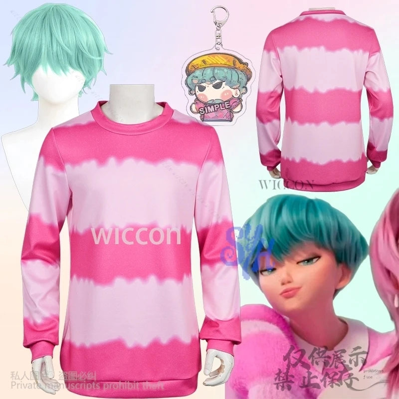 Saja Boys Baby Cosplay Costume Loose Anime Kpop Demon Round Neck Sweatshirt Long Sleeve Kawaii Y2k Uniform Wigs Halloween Party